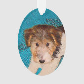 Wire Fox Terrier Puppy Painting - Original Dog Art Ornament (Vorderseite)