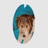 Wire Fox Terrier Puppy Painting - Original Dog Art Ornament (Vorderseite)