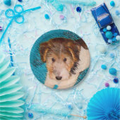 Wire Fox Terrier Puppy Painting - Original Dog Art Pappteller (Party)
