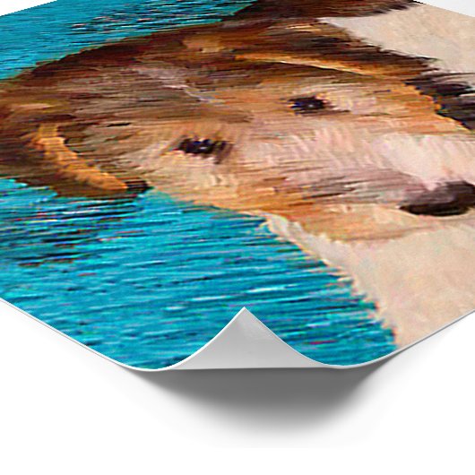 Wire Fox Terrier Puppy Painting - Original Dog Art Poster (Ecke)