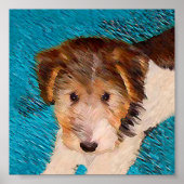 Wire Fox Terrier Puppy Painting - Original Dog Art Poster (Vorne)