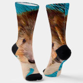 Wire Fox Terrier Puppy Painting - Original Dog Art Socken (Gewinkelt)