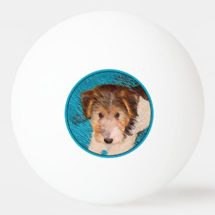 Wire Fox Terrier Puppy Painting - Original Dog Art Tischtennisball