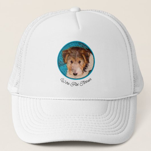 Wire Fox Terrier Puppy Painting - Original Dog Art Truckerkappe (Vorderseite)