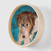 Wire Fox Terrier Puppy Painting - Original Dog Art Uhr (Winkel)