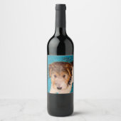 Wire Fox Terrier Puppy Painting - Original Dog Art Weinetikett (Vorderseite)