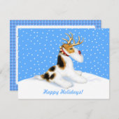 Wire Fox Terrier Reindeer Einladung (Vorne/Hinten)