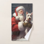 Wire Fox Terrier Santa Claus Weihnachten Badhandtuch Set (Handtuch)