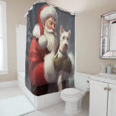 Wire Fox Terrier Santa Claus Weihnachten Duschvorhang (Beispiel)