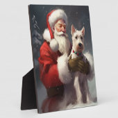 Wire Fox Terrier Santa Claus Weihnachten Fotoplatte (Seite)