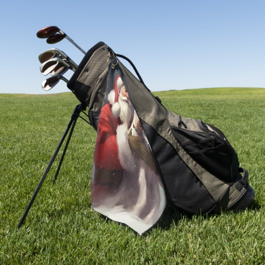 Wire Fox Terrier Santa Claus Weihnachten Golfhandtuch (Gras)