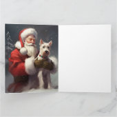 Wire Fox Terrier Santa Claus Weihnachten Karte (Innenseite)