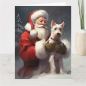 Wire Fox Terrier Santa Claus Weihnachten Karte (Vorderseite)