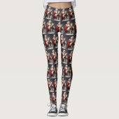 Wire Fox Terrier Santa Claus Weihnachten Leggings (Vorderseite)