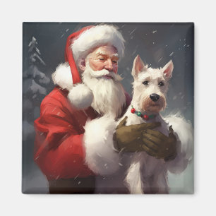 Wire Fox Terrier Santa Claus Weihnachten Magnet