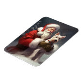 Wire Fox Terrier Santa Claus Weihnachten Magnet (Linke Seite)