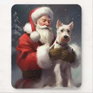 Wire Fox Terrier Santa Claus Weihnachten Mousepad