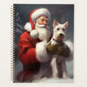 Wire Fox Terrier Santa Claus Weihnachten Planer (Vorderseite)