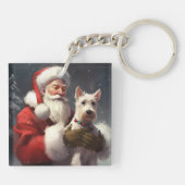 Wire Fox Terrier Santa Claus Weihnachten Schlüsselanhänger (Rückseite)