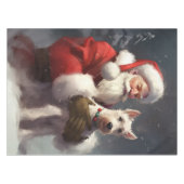 Wire Fox Terrier Santa Claus Weihnachten Tischdecke (Vorderseite (Horizontal))
