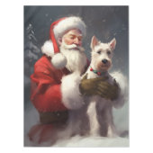Wire Fox Terrier Santa Claus Weihnachten Tischdecke (Vorderseite)