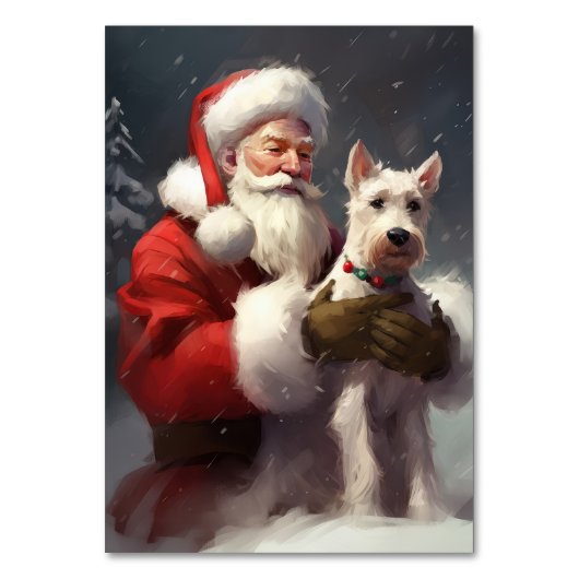 Wire Fox Terrier Santa Claus Weihnachten Tischnummer (Rückseite)