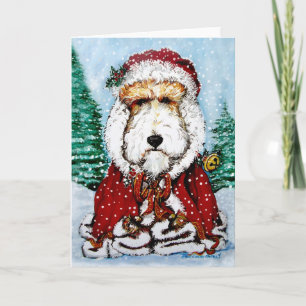 Wire Fox Terrier Santa Feiertagskarte