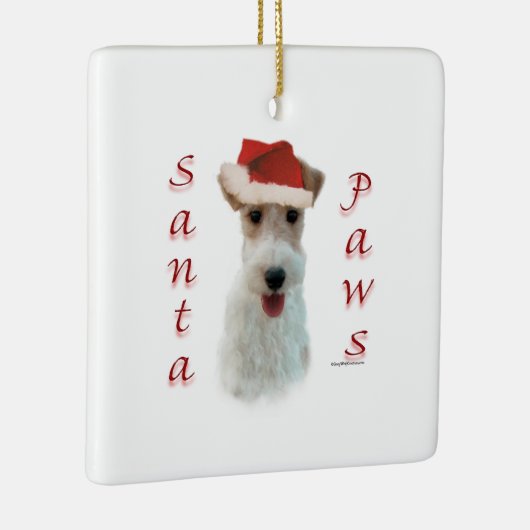 Wire Fox Terrier Santa Paws Keramikornament (Rechts)
