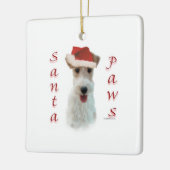 Wire Fox Terrier Santa Paws Keramikornament (Links)