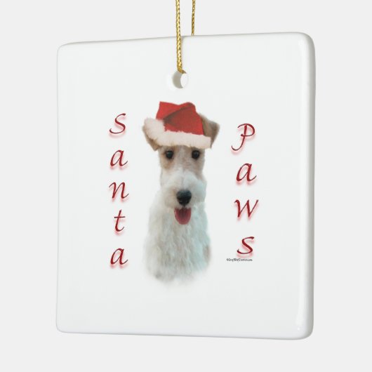 Wire Fox Terrier Santa Paws Keramikornament (Links)