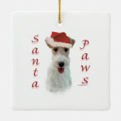 Wire Fox Terrier Santa Paws Keramikornament (Rückseite)