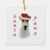 Wire Fox Terrier Santa Paws Keramikornament (Vorderseite)