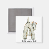 Wire Fox Terrier Schwanz Magnet (Vorderseite/Rückseite)