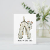 Wire Fox Terrier Schwanz Postkarte (Stehend Vorderseite)