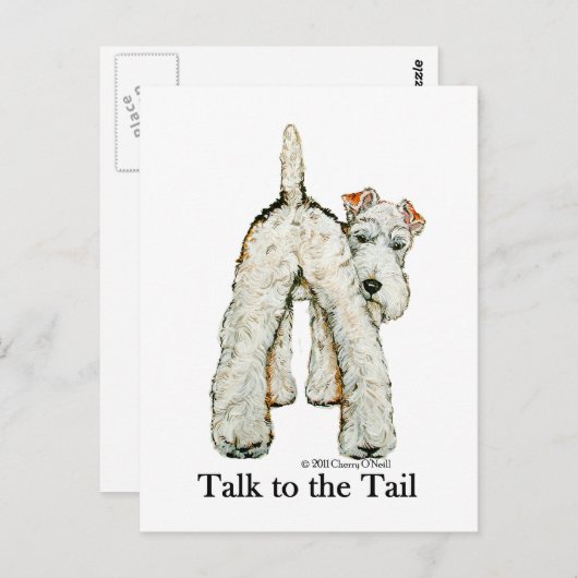 Wire Fox Terrier Schwanz Postkarte (Vorne/Hinten)