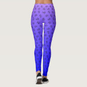 Wire Fox Terrier Silhouette Blue Lila Ombre Leggings (Rückseite)