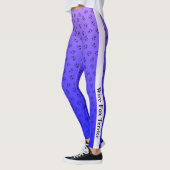 Wire Fox Terrier Silhouette Blue Lila Ombre Leggings (Links)