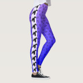 Wire Fox Terrier Silhouette Blue Lila Ombre Leggings (Rechts)