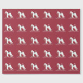 Wire Fox Terrier Silhouette Weihnachtsdesign Geschenkpapier (Flach)