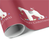 Wire Fox Terrier Silhouette Weihnachtsdesign Geschenkpapier (Rolleneckpunkt)