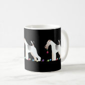 Wire Fox Terrier Silhouette Weihnachtsdesign Kaffeetasse (VorderseiteRechts)