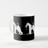 Wire Fox Terrier Silhouette Weihnachtsdesign Kaffeetasse (Vorderseite Links)