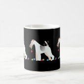 Wire Fox Terrier Silhouette Weihnachtsdesign Kaffeetasse (Mittel)