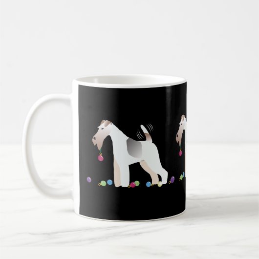 Wire Fox Terrier Silhouette Weihnachtsdesign Kaffeetasse (Links)