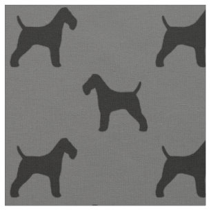 Wire Fox Terrier Silhouetten Hunde grau und schwar Stoff