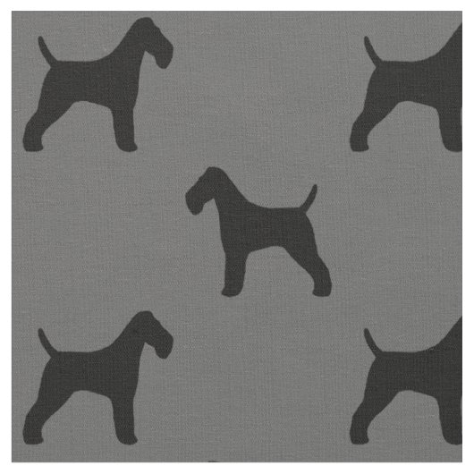 Wire Fox Terrier Silhouetten Hunde grau und schwar Stoff (Nahaufnahme)