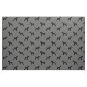 Wire Fox Terrier Silhouetten Hunde grau und schwar Stoff (Fat Quarter (45,7 x 55,9 cm))