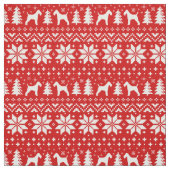 Wire Fox Terrier Silhouetten Weihnachtsfeiertag Stoff (Muster)