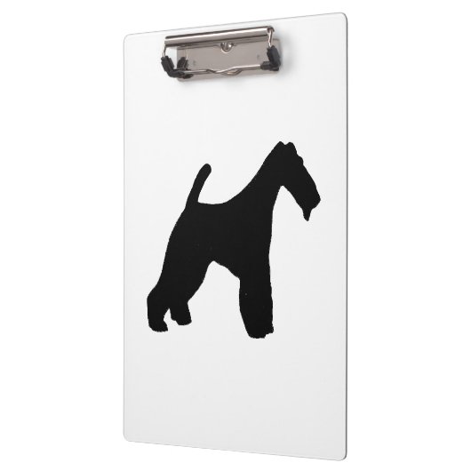 Wire Fox Terrier silo schwarz Klemmbrett (Links)