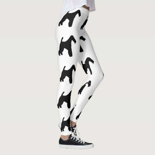 Wire Fox Terrier silo schwarz Leggings (Rechts)